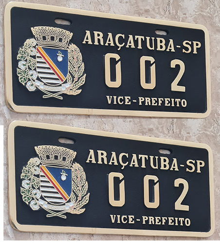 Placa de Carro em Bronze Fundido